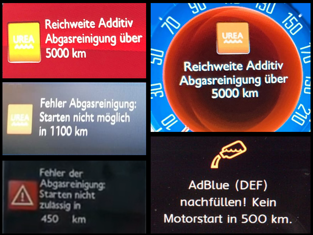 Przykładowe zdjęcia komunikatów FranceAuto Pabianice